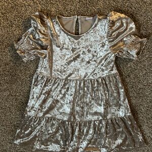 Gap Velvet Ruffle Sleeve Dress